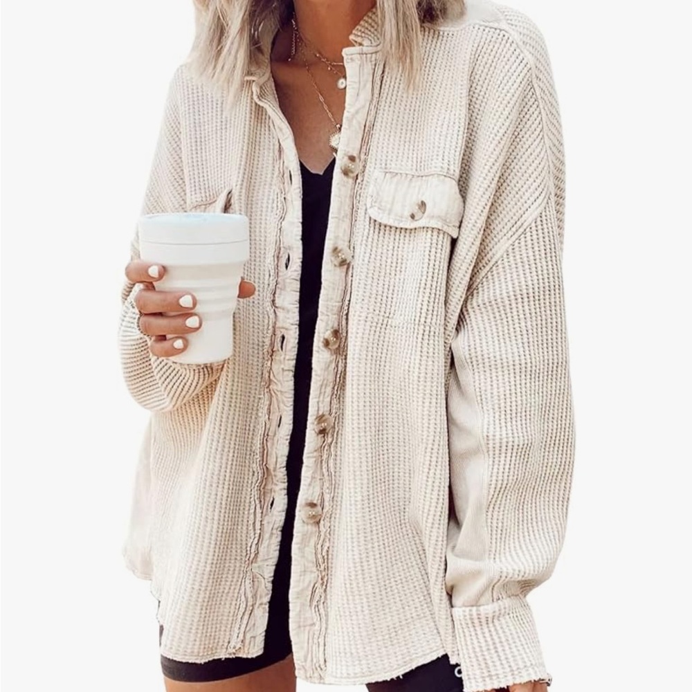 Beige button up shacket. Only worn a few times